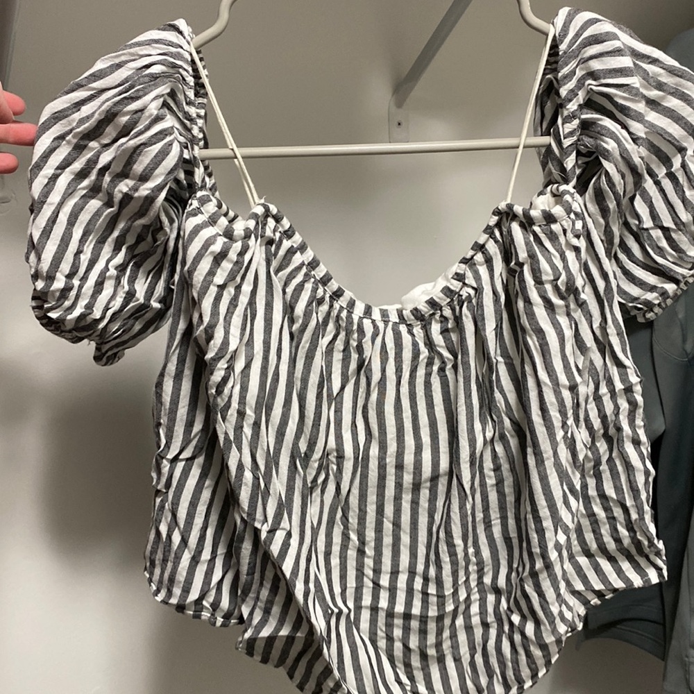 S mustard seed striped shirt